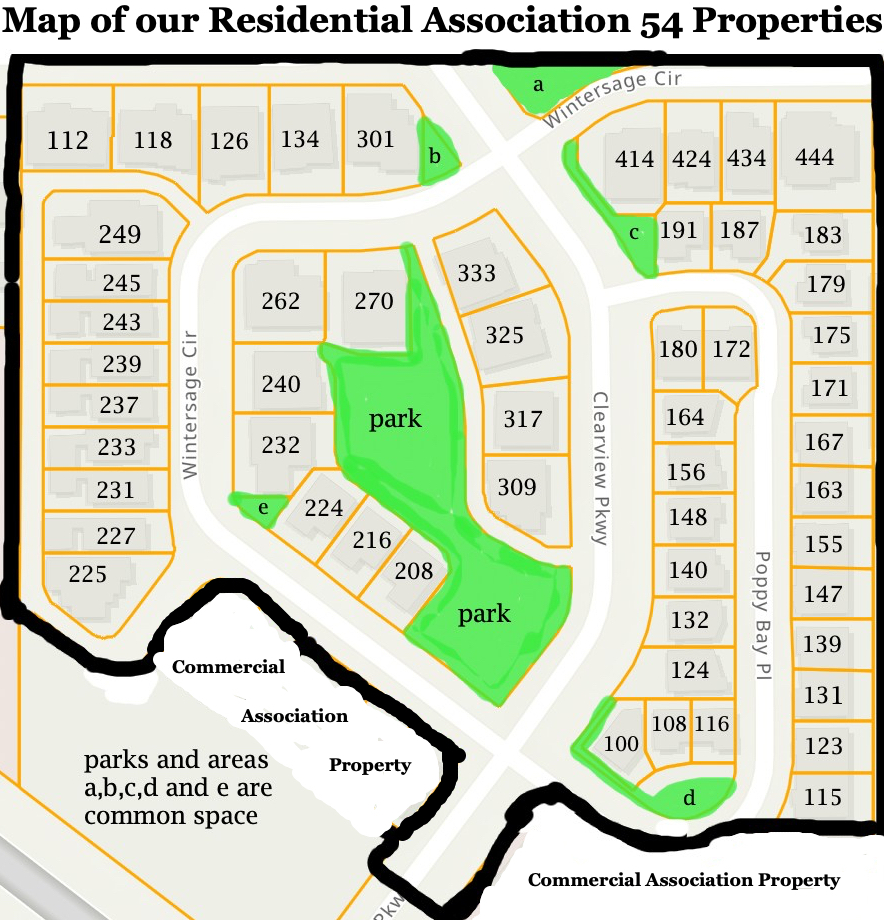 Map of our 54 Clearview Homes